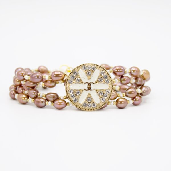 Hélène Chocolate Pearl and Crystal Bracelet