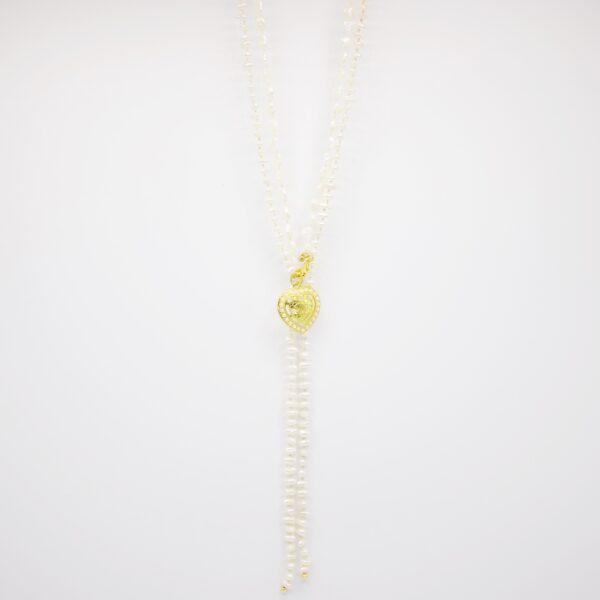 Josette White Baroque Pearl Heart Necklace